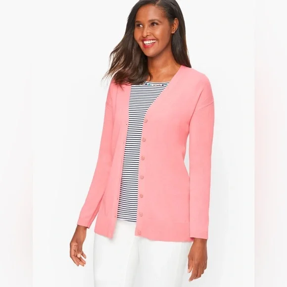 Women’s Talbots Button Front Girlfriend Cardigan Long Sleeve V-Neck Sweater XS - Picture 1 of 16